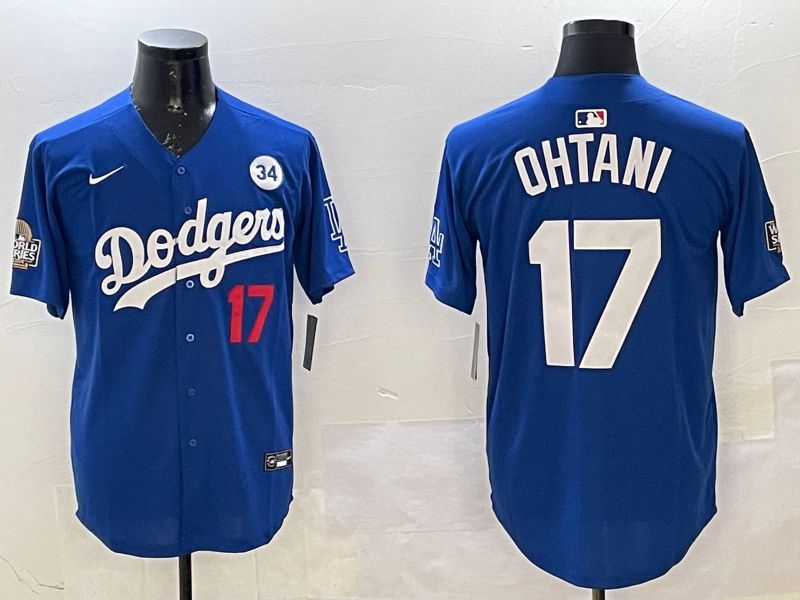 Men Los Angeles Dodgers 17 Ohtani Blue Fashion 2025 Nike MLB Jersey style 1
